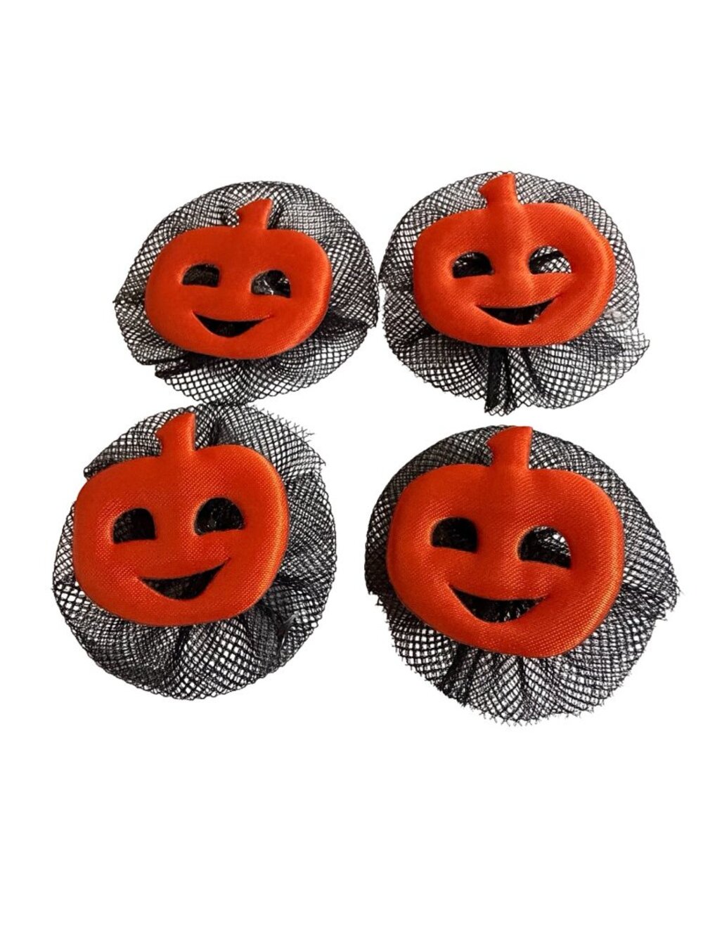 Vintage Halloween Jack O Lantern Pumpkin Button Covers Set of 4 Orange Black